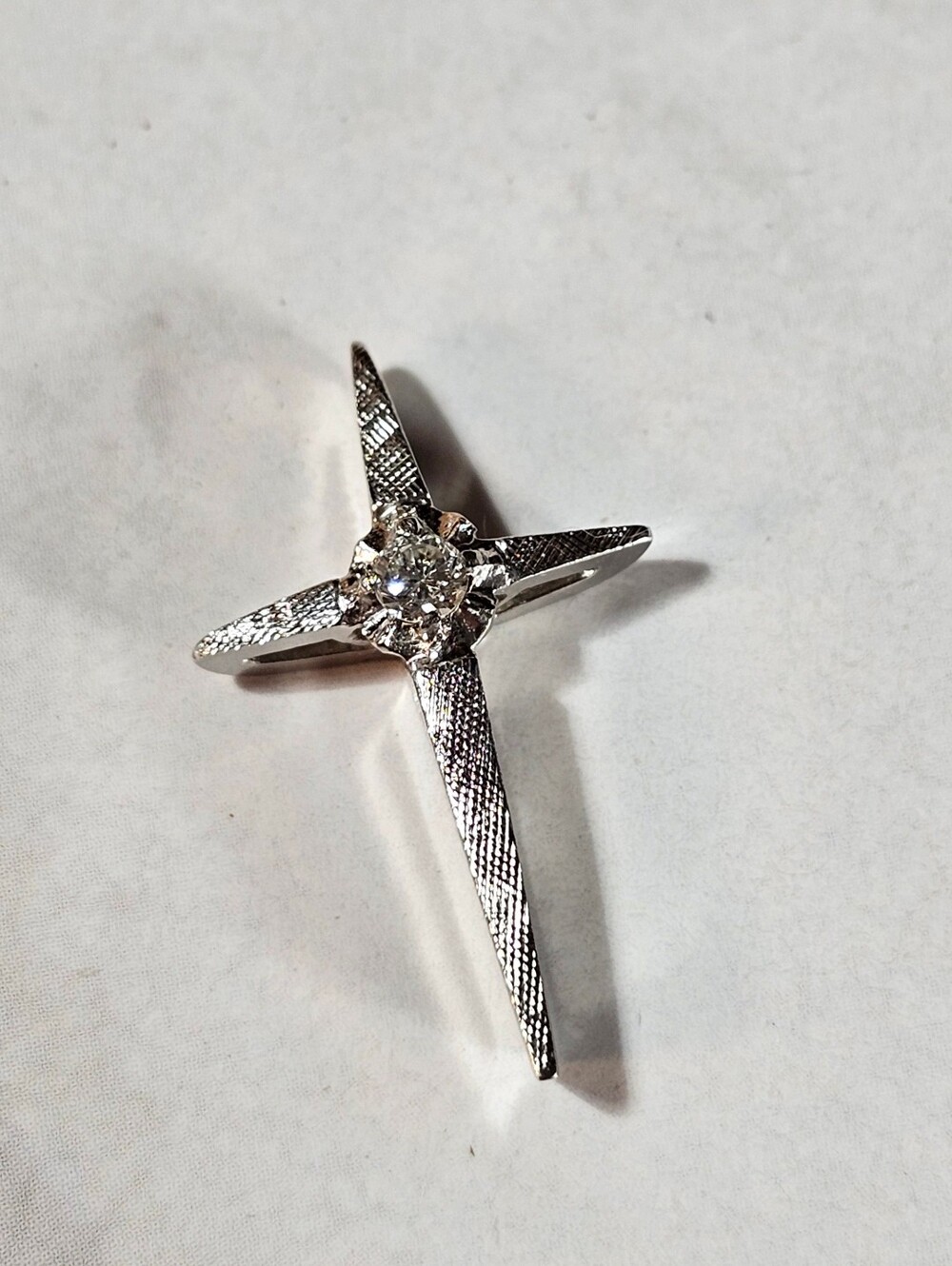 Antique 10k White gold and diamond Cross